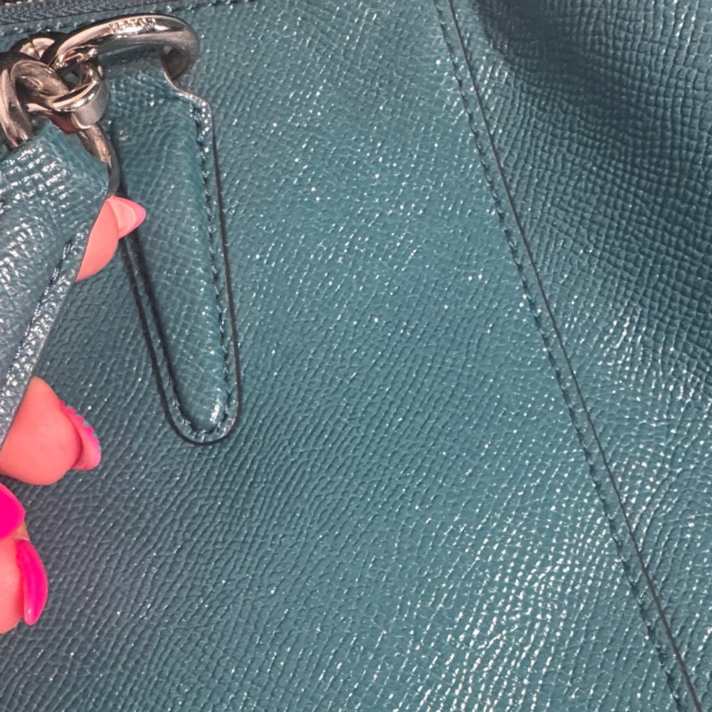 Coach Teal Leather Tote Bag - Picture 14 of 14